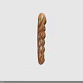 Freshly Baked Traditional French Baguette With Crusty Surface Braided Pattern And Flour Dusting
