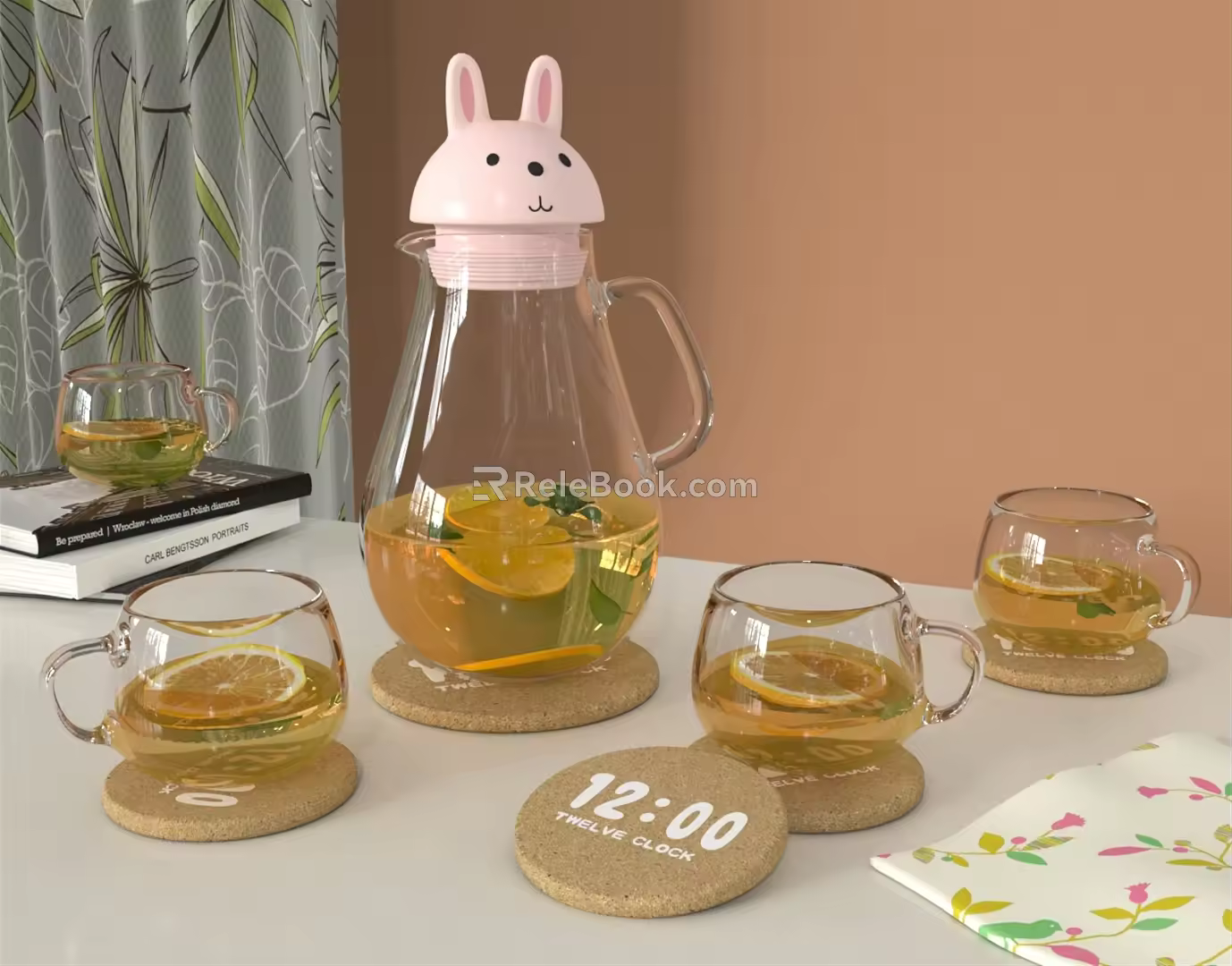 Modern Tea Set Rabbit Tea Set Combination 3d model
