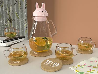 Modern Tea Set Rabbit Tea Set Combination model