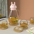 Modern Tea Set Rabbit Tea Set Combination 3d model