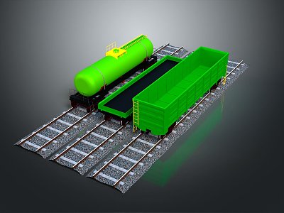 Modern train vehicle carrier realistic 3d model