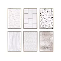 Modern Abstract Wall Art With Various Texture Patterns And Geometric Lines