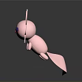 Cute Pink Axolotl Cartoon Character With Smiling Face Blue Eyes And Frilly Gills