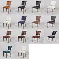 Dining Chairs In Various Colors And Styles For Home Interior 3d model