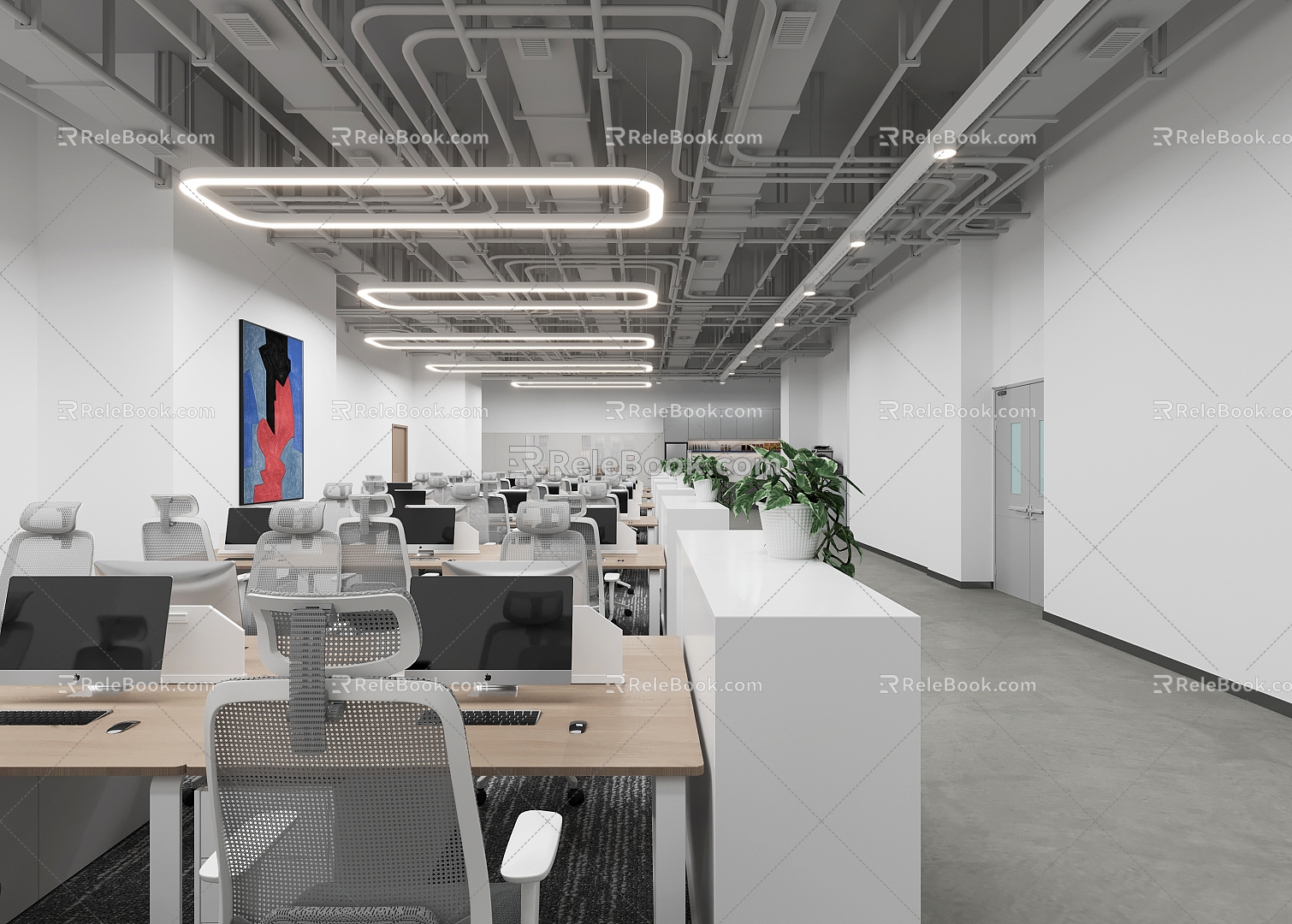 Open office area 3d model