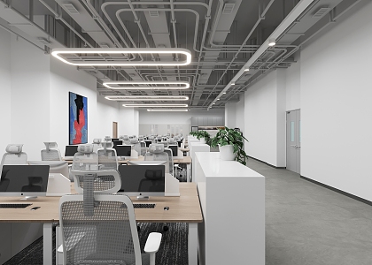 Open office area 3d model