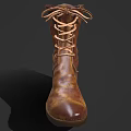 Classic Brown Leather Boots With Lace Up Design And Vintage Style