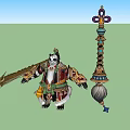 Modern game character Kung Fu Panda 3d model
