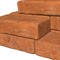 Red Building Bricks Stacked In Various Structural Patterns For Construction 3d model