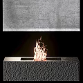 Modern Indoor Textured Stone Fireplace With Sleek Design And Burning Flames