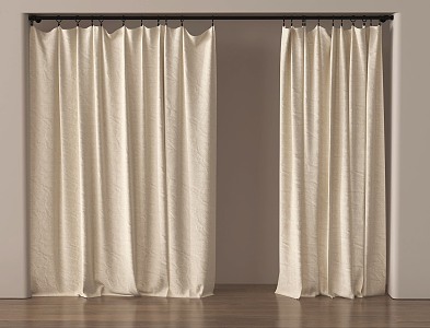 Modern Curtain Fabric Curtain Pleated Curtain 3d model