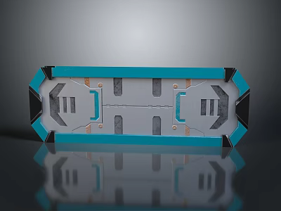 Modern Stylish Gate Design With Blue Gray Color Accents And Panel Details 3d model