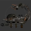 Mechanical Scorpion 3D Model With Metal Legs And Robotic Tail Structure