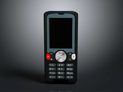 Handheld Electronic Device With Touch Screen Red Button And Numeric Keypad 3d model