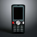 Handheld Electronic Device With Touch Screen Red Button And Numeric Keypad 3d model