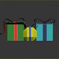 Colorful Gift Boxes With Open Green Box Blue Package Yellow Octagonal Present And Ribbons
