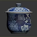 Blue And White Porcelain Lidded Jar With Traditional Floral Patterns For Daily Use