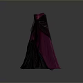 Man Creating 3D Rendered Purple And Black Skirt On Gray Background