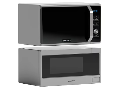 Samsung Microwave Oven Modern Stainless Steel Kitchen Appliance With Digital Display Panel 3d model