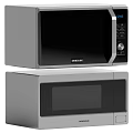 Samsung Microwave Oven Modern Stainless Steel Kitchen Appliance With Digital Display Panel