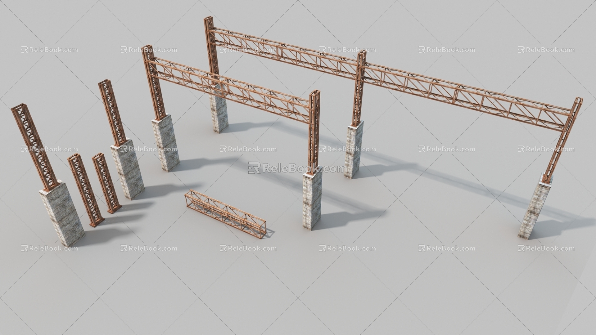 Steel structure steel structure gantry cement door head frame 3d model