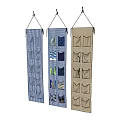 Hanging Storage Organizer With Multiple Pockets And Different Patterns For Wall Use 3d model