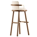 Modern Stylish Bar Stools With Wooden Frame Fabric Seat And Armrests Design