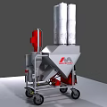 Mobile Industrial Equipment With Three White Cylinders Red Components And ALLIED MACH Logo