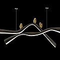 Elegant Modern Chandeliers with Artistic Curves and Geometric Grilles for Interiors