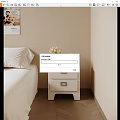 Modern Bedside Table Simple Bedside Table Ornaments Combination 3d model