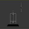 Two Decorative Swords On Display Stand With Metal Blades And Black Hilts
