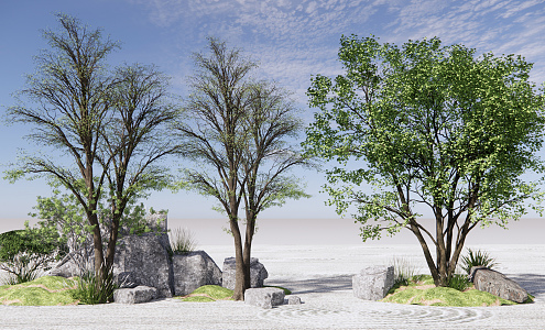 New Chinese landscape sketch landscape tree 3d model