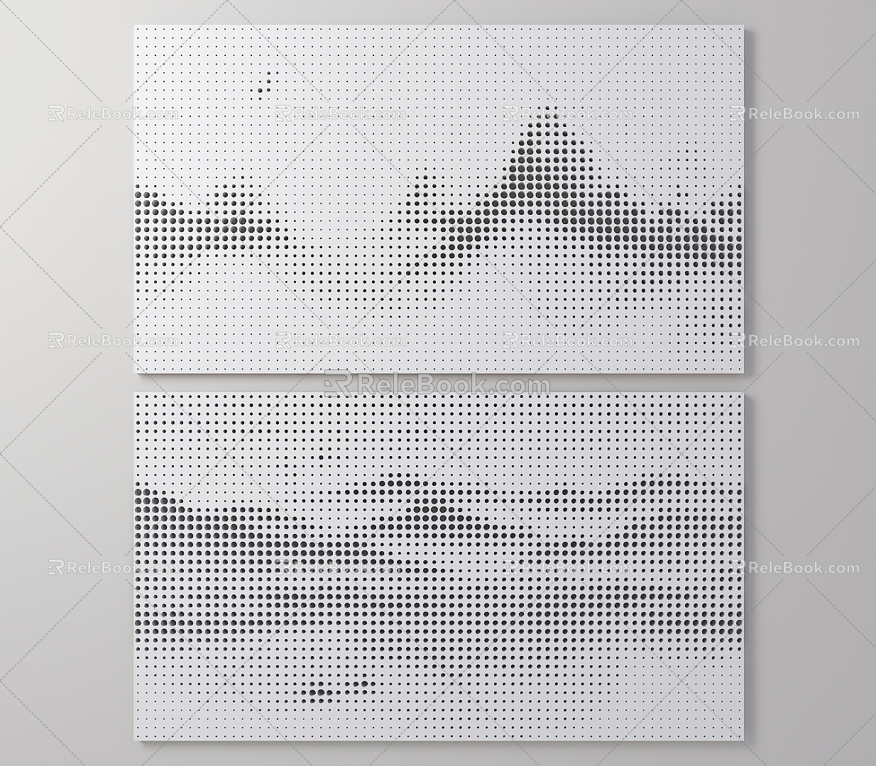 New Chinese Landscape Painting Perforated Plate Landscape Painting Punched Background Wall Gradient Perforated Plate Perforated Wall Plate Mine Screen Moire Wave Dot Plate 3d model