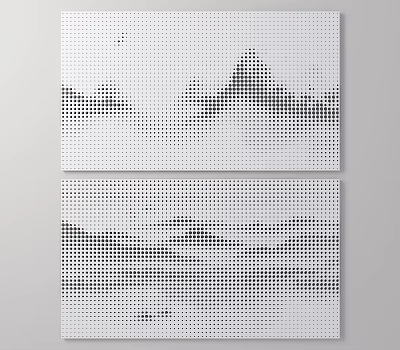 Modern Wall Paneling With Black And White Dot Pattern Decorative Texture For Interior Design 3d model