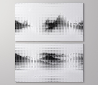 New Chinese Landscape Painting Perforated Plate Landscape Painting Punched Background Wall Gradient Perforated Plate Perforated Wall Plate Mine Screen Moire Wave Dot Plate 3d model