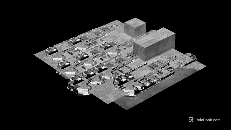 Modern Industrial Equipment Layout In Factory With Machinery Arrangement And Production Systems 3d model 