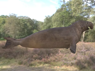 Wild Reptile In Natural Forest Habitat With Green Trees And Grassland 3d model