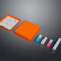 Medical Diagnostic Test Kit With Orange Case Open Tray And Colored Tubes