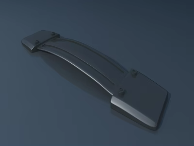 Airliner Curved Metal Bracket Component With Fixed Mounting Ends 3d model