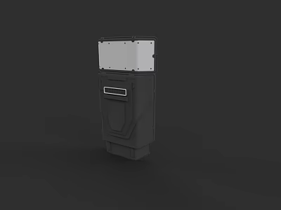 Weapon Equipment With Black Shell And White Panel 3D Model Design 3d model