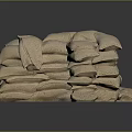 Durable Stacked Sandbags Essential Household Supplies For Emergency Flood Prevention