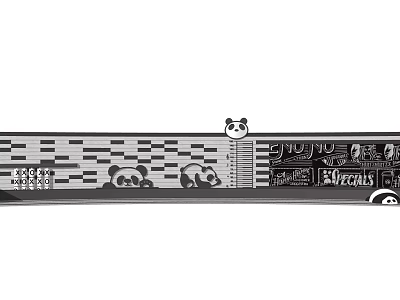 Artistic Feature Wall With Panda Carvings Geometric Patterns And Design Elements 3d model