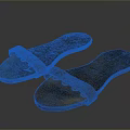 Old Brown Slippers with Red Straps and Worn Soles Vintage Daily Life Essentials