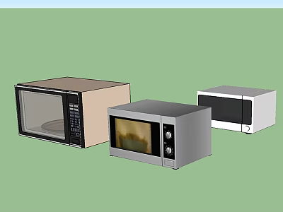 Modern Kitchen Appliances Microwaves Featuring Brown Silver And White Color Options 3d model