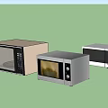 Modern Kitchen Appliances Microwaves Featuring Brown Silver And White Color Options 3d model