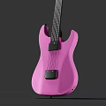 Pink Electric Guitar As Entertainment Appliance With Modern Design And Stylish Look
