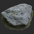 Natural Stone and Wood Decorative Piece with Mossy Surface and Earthy Design