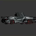 Silver And Black Sports Cars With Open Scissor Doors Rear Spoiler And Aerodynamic Design
