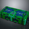 Green Multifunctional Storage Box With Blue Accents And Lockable Design For Household Organizing
