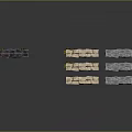 Various Colored Stacked Brick Blocks with Textured Surfaces and Different Shades